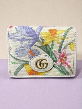 Gucci Limited Edition GG Marmont Flora Canvas Bi-Fold Wallet